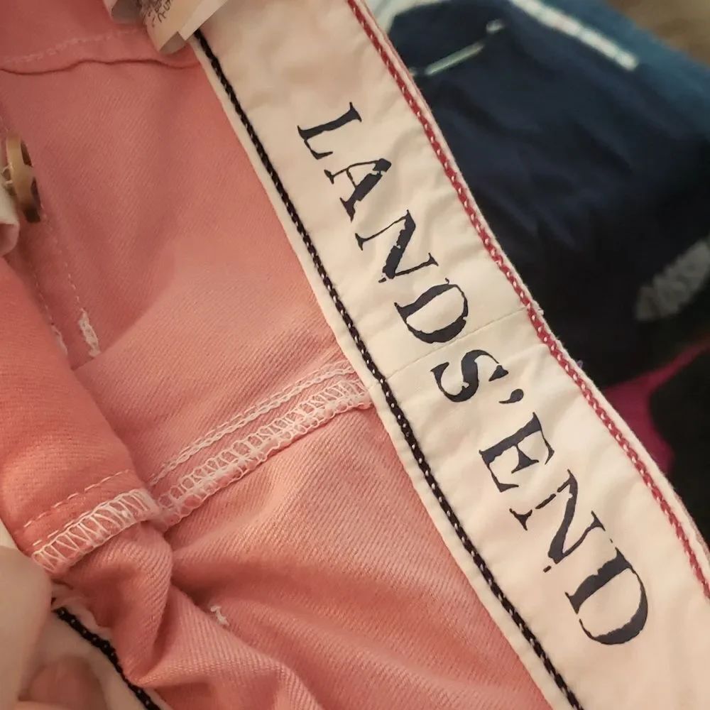 Lands' End Coral Denim Skirt Sz 8 - Picture 4 of 7